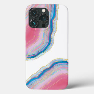 Case-Mate iPhone Case Motif en pierre rose et bleu Agate