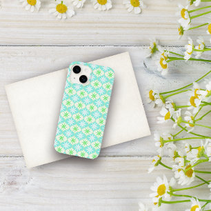 Coque Pour iPhone 14 Motif en verre à l'ourlet Retro Flower & Daisy