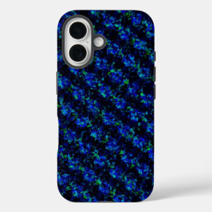 Coques iPhone 16 Motif en verre brisé bleu vert