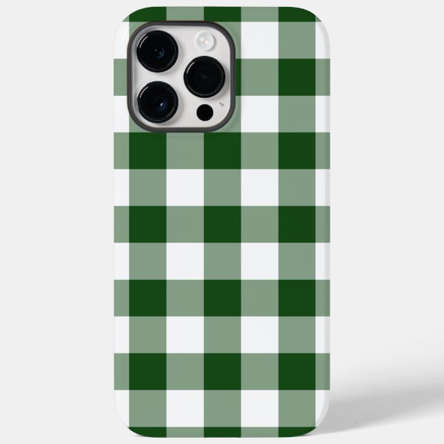 Coques Case-Mate iPhone Motif En vichy vert et blanc (Verso)
