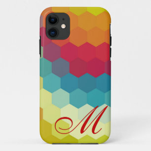 Coque Case-Mate Pour iPhone Motif et monogramme 2 d'hexagone d'arc-en-ciel