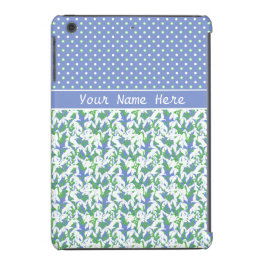 Coques Pour iPhone Motif et Pois White Snowdrops sur Blue