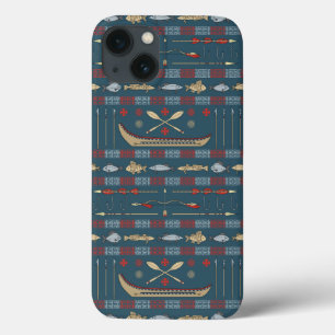 Etui iPhone 13 Motif ethnique de pêche