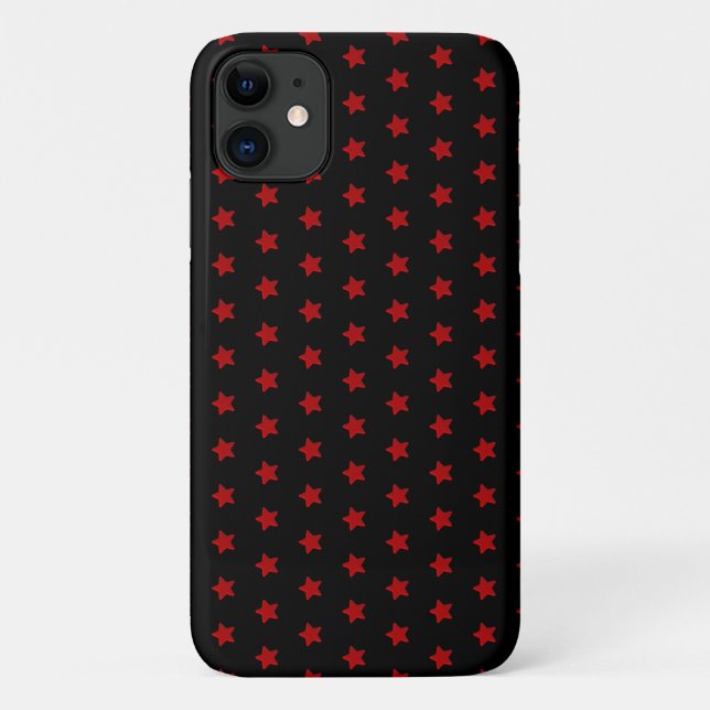 Coques Case-Mate iPhone motif étoile rouge sur noir (Dos)