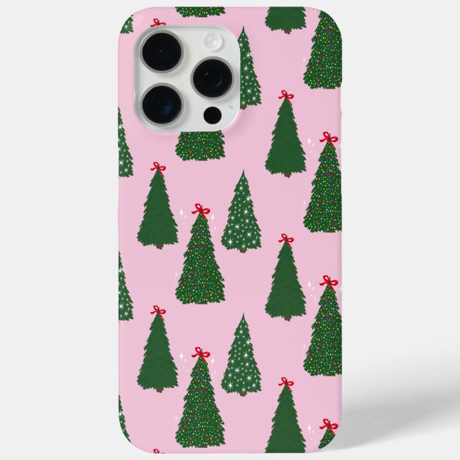 Coques Case-Mate iPhone Motif Festive Pink Christmas Tree (Verso)