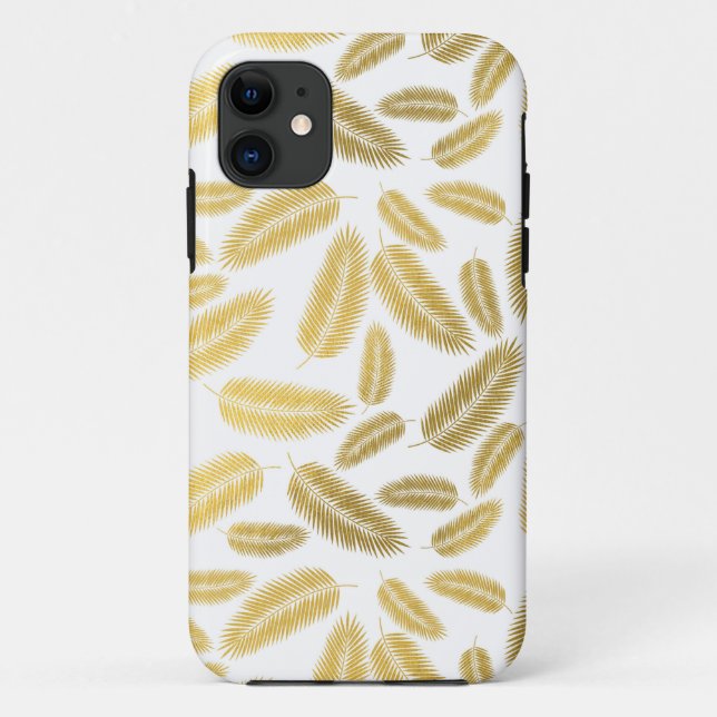 Coques Case-Mate iPhone Motif Feuille Faux Gold Palm (Dos)