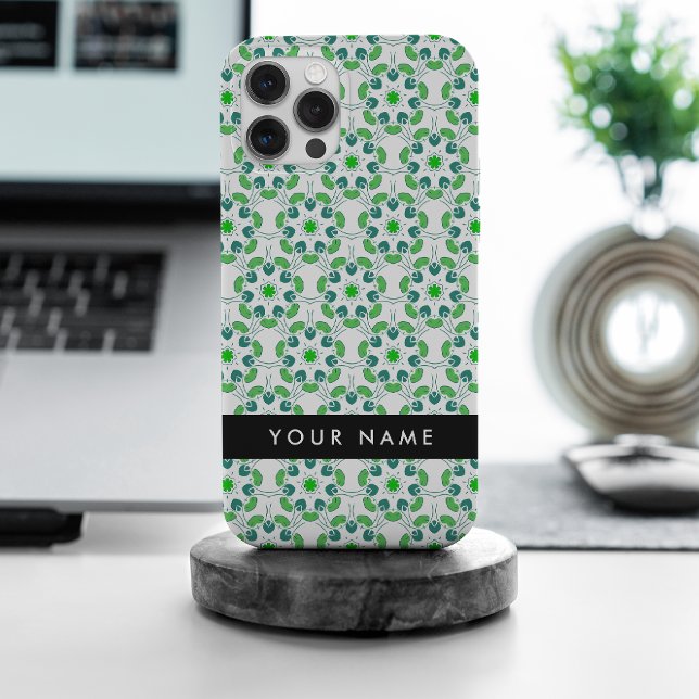 Coques Case-Mate iPhone Motif feuille, Feuilles verts, votre nom (Créateur téléchargé)