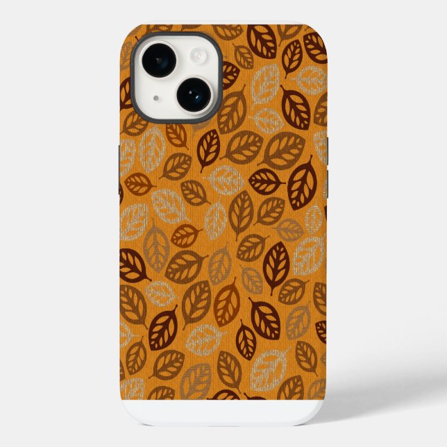 Coques Case-Mate iPhone Motif feuille marron (Verso)