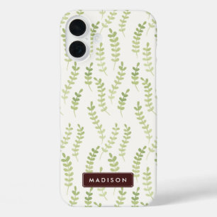 Coques iPhone 16 Plus Motif Feuille vert