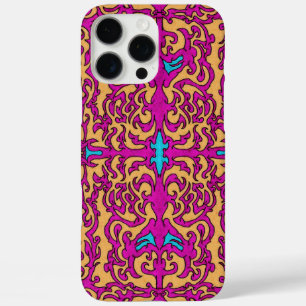 Coques iPhone 16 Pro Max Motif flamboyant néon rose pink baroque