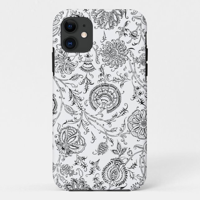 Coques Case-Mate iPhone Motif Fleur noir et blanc (Dos)