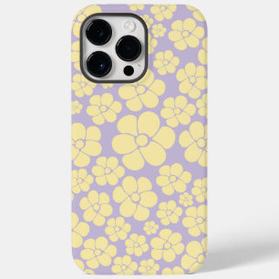 Coque Pour Pour iPhone 14 Pro Max Motif Fleur - Pastel Jaune et Violet