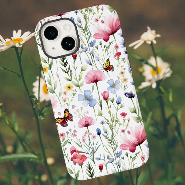 Coques Case-Mate iPhone Motif Fleur sauvage d'été aquarelle (Créateur téléchargé)