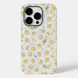 Coque Pour iPhone 14 Pro motif fleurs blanches aquarelle
