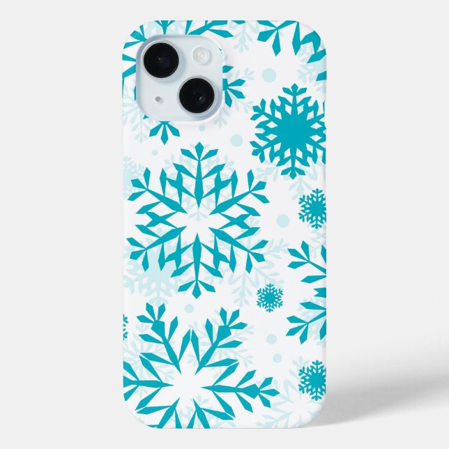 Coques Case-Mate iPhone Motif Flocon de Neige Bleu (Verso)
