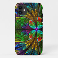 Motif floral abstrait en verre souillé
