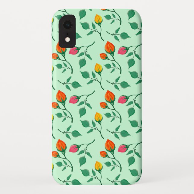 Coques Case-Mate iPhone Motif floral avec fleurs roses colorées (Dos)