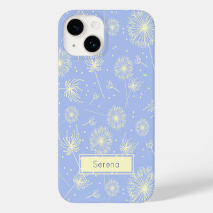 Coque Pour iPhone 14 Motif floral bleu clair personnalisé