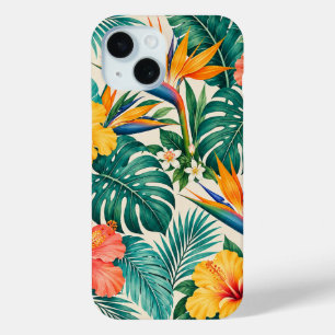Coque Pour iPhone 15 Motif floral botanique Paradis tropical