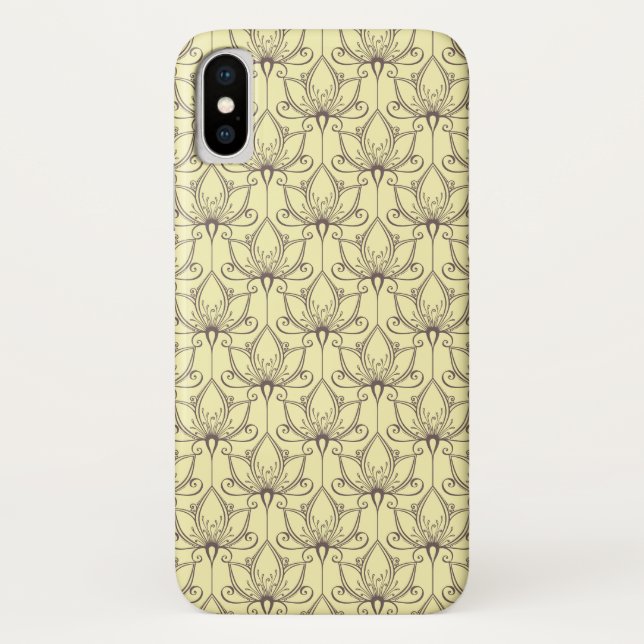 Coques Case-Mate iPhone Motif floral crème (Dos)