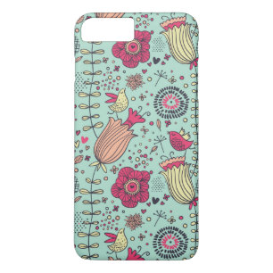 Coques Pour iPhone Motif floral de bande dessinée avec des oiseaux