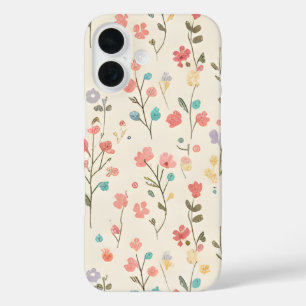 Coques iPhone 16 Motif floral de prairie à l'aquarelle