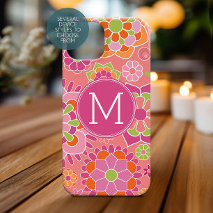 Coques Pour iPhone Motif floral de printemps coloré Monogramme person