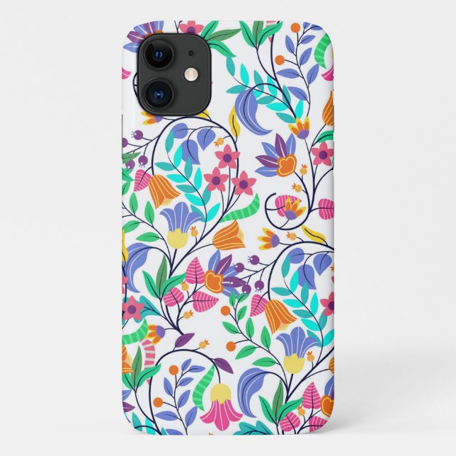 Coques Case-Mate iPhone Motif floral exotique coloré (Dos)