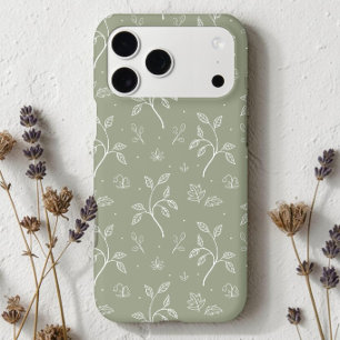 Case-Mate iPhone Case Motif floral feuillu vert olive apaisant