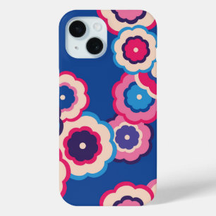 Coque Pour iPhone 15 Motif floral hippie rétro