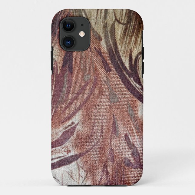 Coques Case-Mate iPhone Motif floral marron abstrait 2 (Dos)