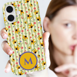 Coques iPhone 16 Motif floral papillon à cônes monogramme