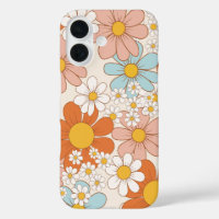 Motif floral rétro groovy sans couture de margueri