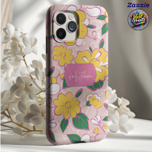 Case-Mate iPhone Case Motif floral rose avec nom personnalisé