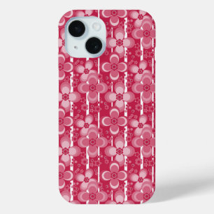 Coque Pour iPhone 15 Motif floral rouge et blanc