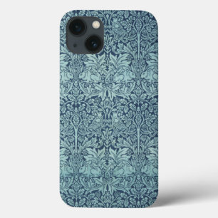 iPhone 13 Coque Motif floral vintage d'oiseaux de lapin