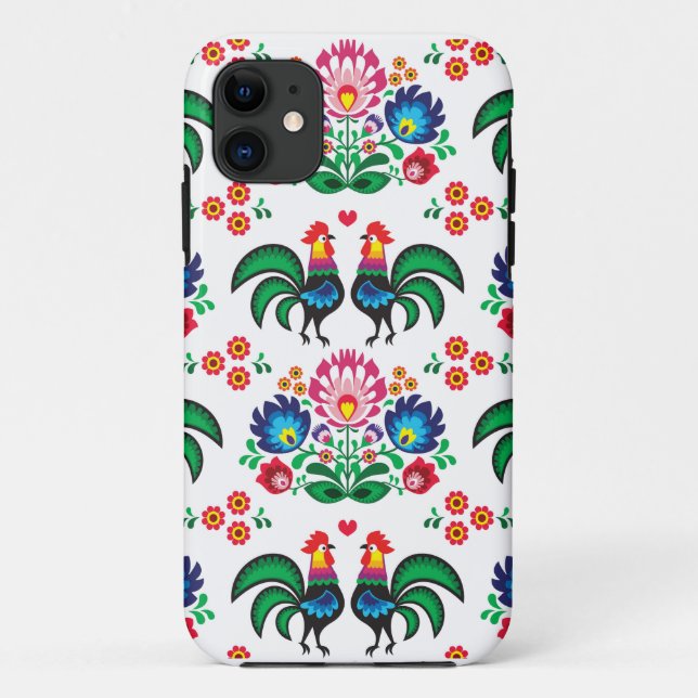 Coques Case-Mate iPhone Motif folklorique floral polonais traditionnel de (Dos)