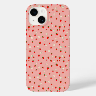 Coque Pour iPhone 14 Motif Fraises et Fleurs