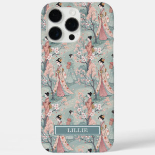 Coques iPhone 16 Pro Max Motif Geisha Sakura Japonais Monogrammé
