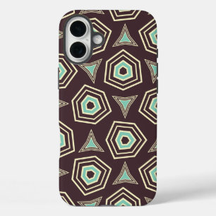 Coques iPhone 16 Plus Motif géométrique abstrait avec des pentagones en