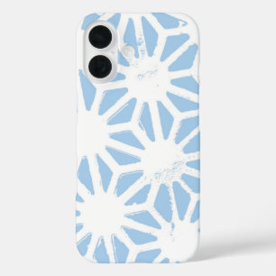 Coques iPhone 16 Motif géométrique bleu pâle