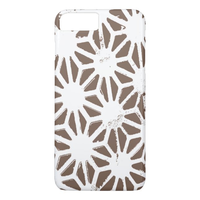 Coques Case-Mate iPhone motif géométrique Brown et blanc (Dos)