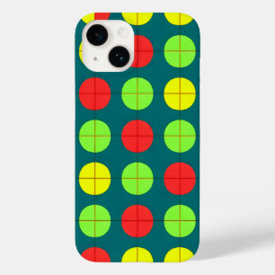 Coque Pour iPhone 14 Motif géométrique coloré avec vert, rouge