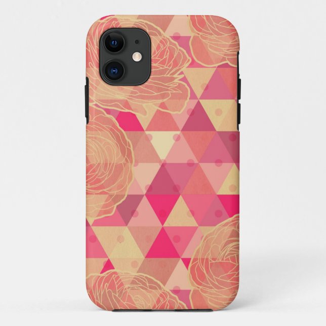 Coques Case-Mate iPhone Motif géométrique de fleur (Dos)