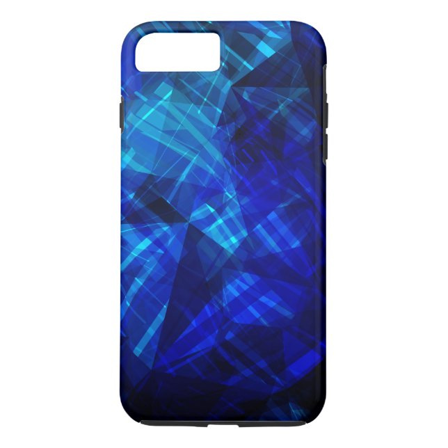 Coques Case-Mate iPhone Motif géométrique de glace bleue fraîche (Dos)