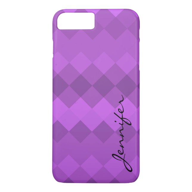 Coques Case-Mate iPhone Motif géométrique de losange pourpre (Dos)