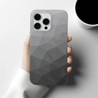 Coque iPhone 15 Pro Max Motif géométrique de maillage gris clair