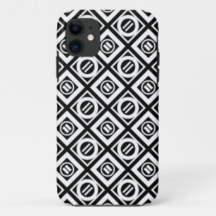 Coques Pour iPhone Motif géométrique de signe d'égalité blanc sur le