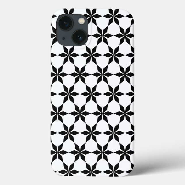 Coques Case-Mate iPhone Motif géométrique noir et blanc (Verso)