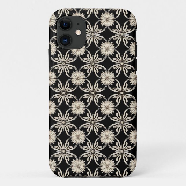 Coques Case-Mate iPhone Motif géométrique noir et blanc (Dos)